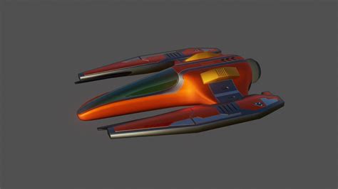 3d Model Sci Fi Space Racer Low Poly Game Ready Pbr Vr Ar Low