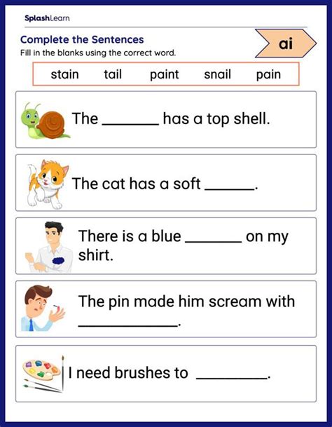 Phonics Worksheets For 1st Graders Online Splashlearn