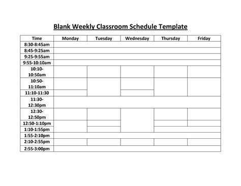 56 Free Printable Weekly School Schedule Template Wor