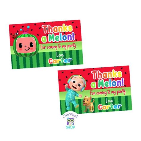 Your Cocomelon Party Favors Will Look The Cutest With This Cocomelon Thank You Tags This