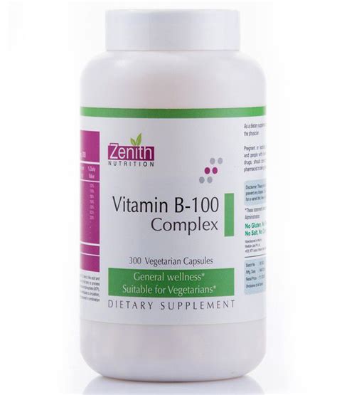 Get the best deals on capsule vitamins & minerals vitamin b complex. Zenith Nutritions Vitamin B-100 Complex - 300 Capsules ...
