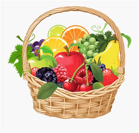 Cartoon fruits and vegetables with facial. Transparent Fruits And Vegetables Clipart - Fruit Basket ...