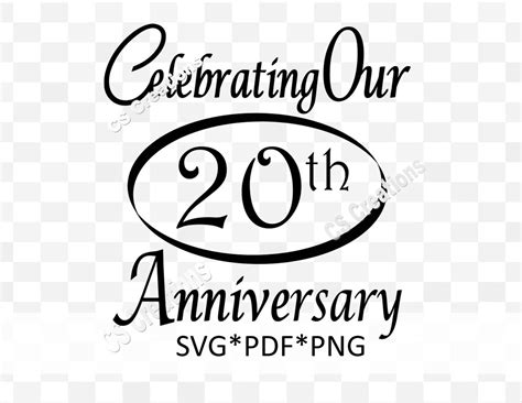 Celebrating Our 20th Anniversary Svgpngpdf Etsy