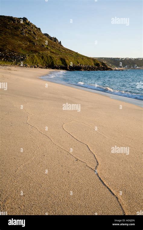 Gwynver Beach Looking Towards Sennen Cove Cornwall Stock Photo Alamy