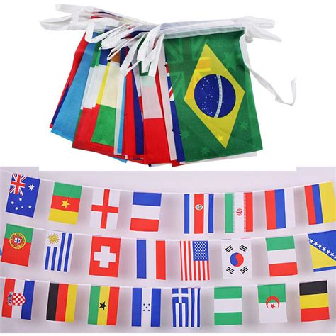 100 International Countries Flags World String Bunting Banner Party 25
