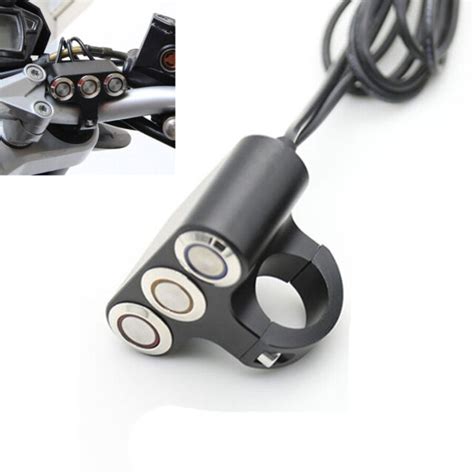 Universal Motorcycle 22mm Handlebar Switch 3 Onoff Button For Led