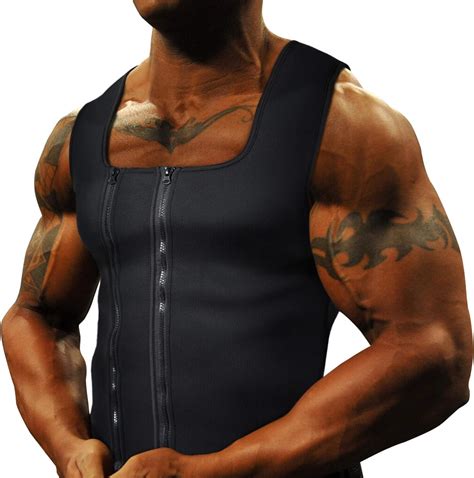 Adjustable Sauna Workout Body Shape Zipper Suit Mens Sweat Sauna Vest