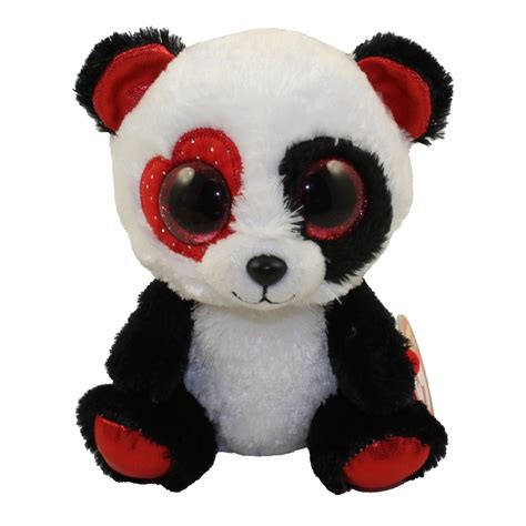 Ty Beanie Boos Valentina The Valentine Panda Bear Glitter Eyes