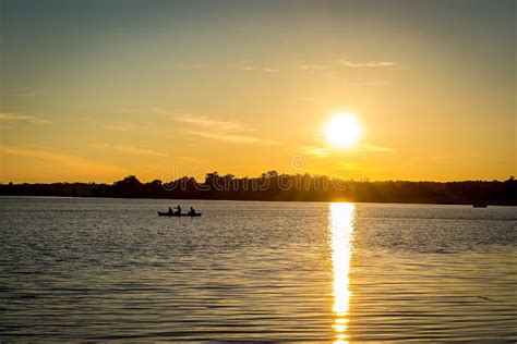 Sunset On A Minnesota Lake Stock Image Image Of Calm 97991203