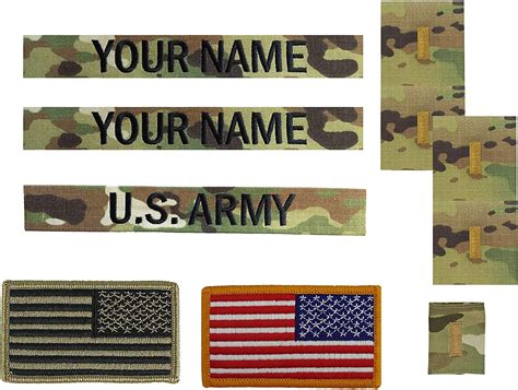 Us Army 2lt Second Lieutenant Ocp Name Tape Flag And
