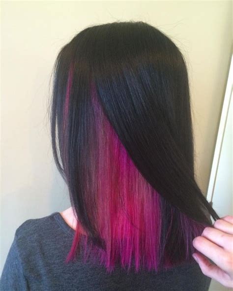 Revealing The Magical Magenta Under Layer At Salon Blu Hair Color Streaks Aesthetic Hair