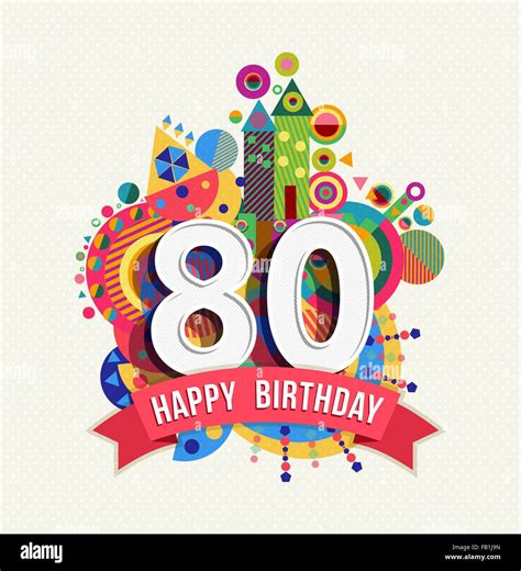 feliz cumpleaños 80 de 80 años divertida celebración con el número de tarjetas de felicitación