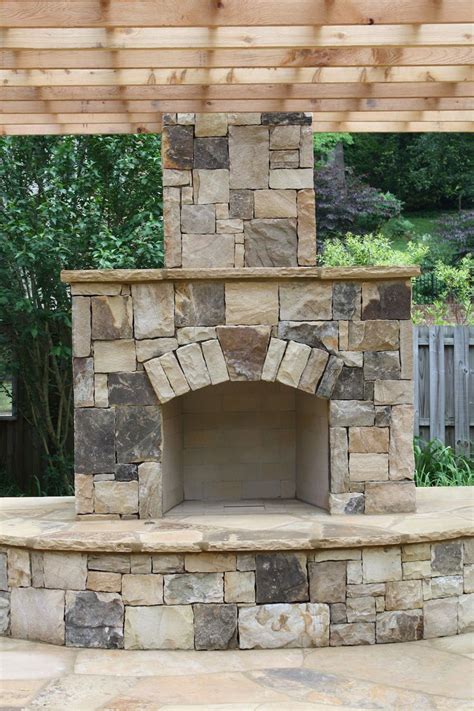 Natural stone fireplace gallery w/ interior design living room & outdoor fireplace patio landscaping cut stone, stacked stone, & fireplace stone veneers. Outdoor Stone Fireplace for Your Backyard Setting Plans