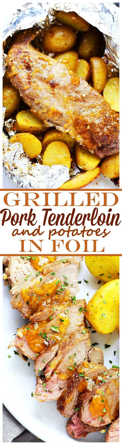 While pork is resting, place the. Grilled Peach-Glazed Pork Tenderloin Foil Packet with Potatoes | Recipe | Preserve, Pork and ...