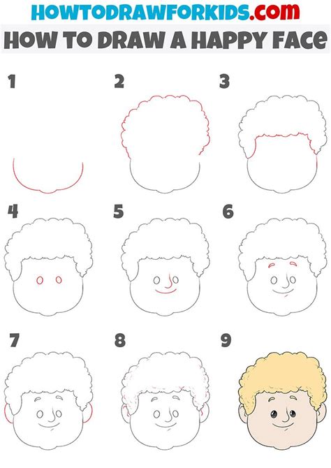 How To Draw A Happy Face Happy Face Drawing Drawing Tutorial Easy