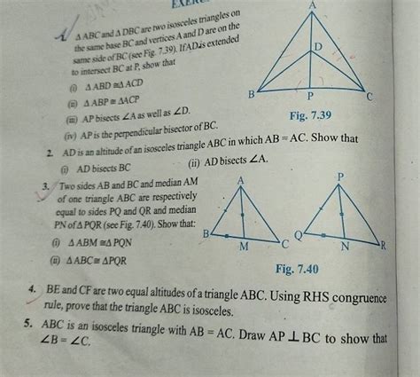 1 abc and dbc are two isosceles triangles on the same base bc and vert