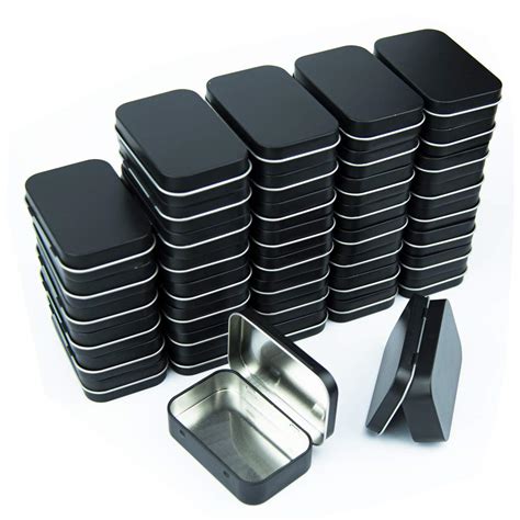 Buy Aybloom Metal Rectangular Empty Hinged Tins Black Mini Portable