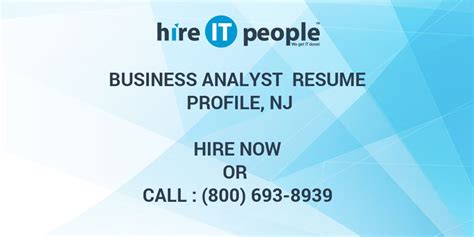 These questions are compiled from individual experiences posted in path2usa discussion forums. Business Analyst Resume Profile, NJ - Hire IT People - We get IT done