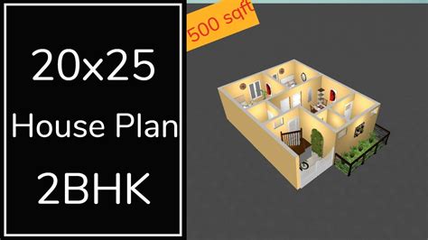 20x25 House Plan 2bhk 500 Sqft Ghar Ka Naksha 20x25 Home Design
