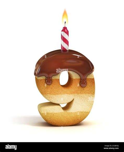Birthday Cake Font Number 9 Stock Photo Alamy
