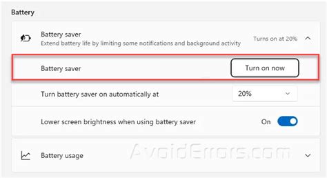 Save Battery Life Turn On Battery Saver On Windows 11 Avoiderrors