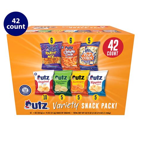 Utz Snack Pack Variety Pack 1 Oz 42 Count