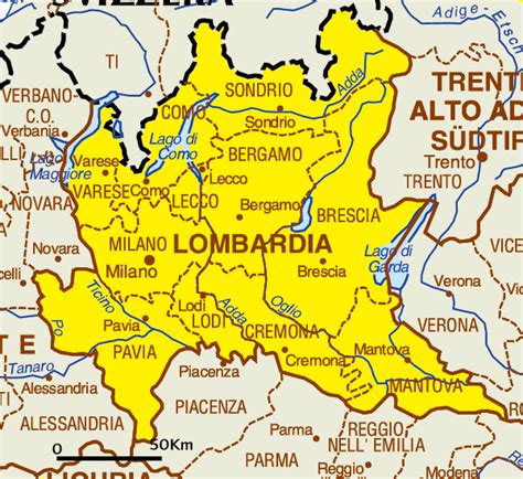 • karte von abruzzen • karte von basilicata. Karte Lombardei (Lombardia) : Weltkarte.com - Karten und ...