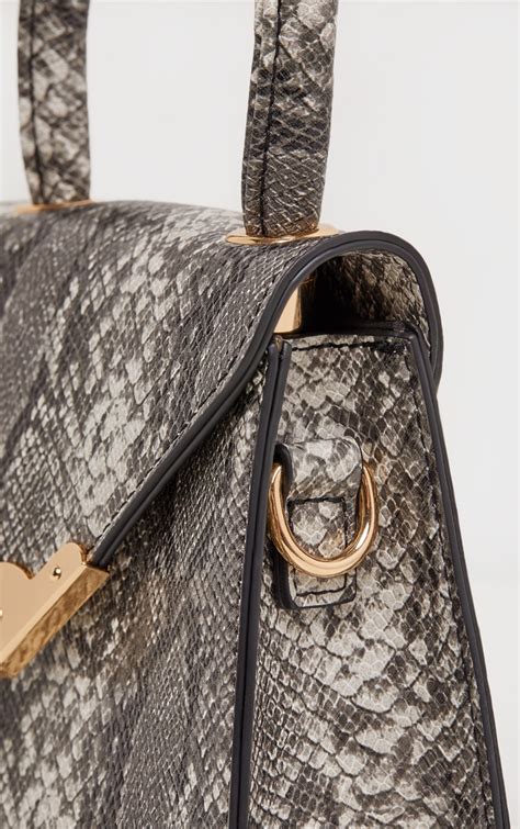 Grey Snake Envelope Mini Bag Accessories Prettylittlething Usa