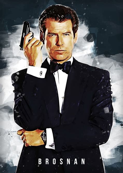 James Bond Pierce Brosnan Metal Poster Print Fasata Design