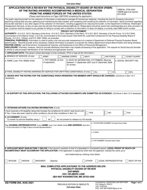 Dd Form 294 Download Fillable Pdf Or Fill Online Application For A