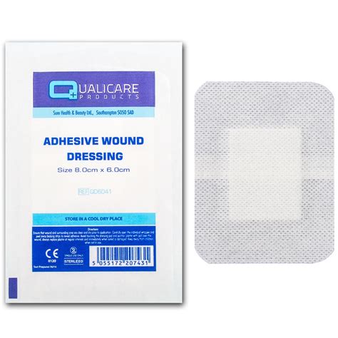 Buy 25x Adhesive Wound Dressing 8cm X 6cm Fabric Plaster Sterile