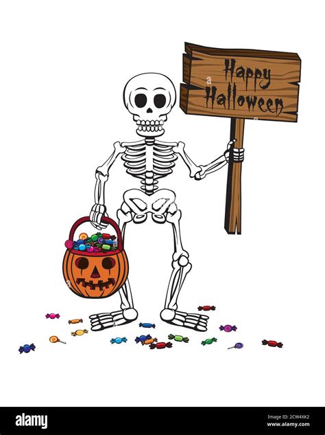 Happy Halloween Skeleton Vector Illustration Stock Vector Image And Art