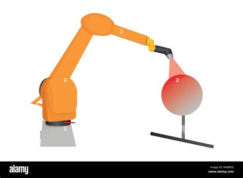 Illustration Of Industrial Automated Paint Robot Vector Of Robot