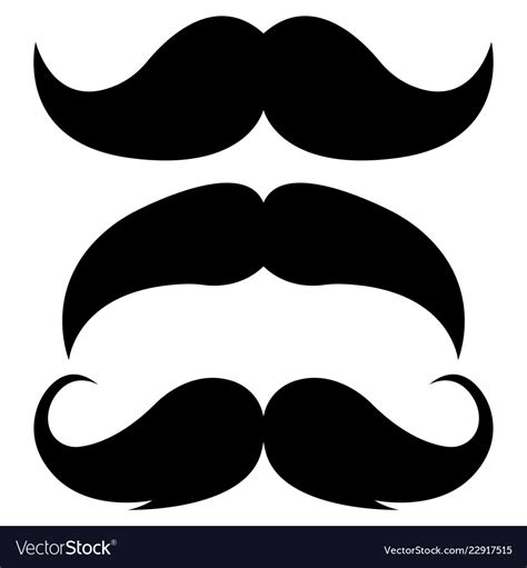 Black Retro Mustaches Royalty Free Vector Image