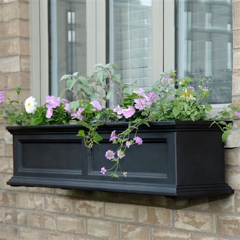 New Mayne Fairfield 48 Window Box Outdoor Flower Planter Black 4