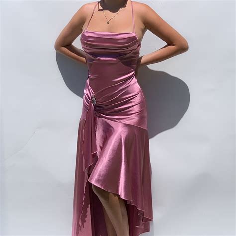 🌺🍒 Gorgeous Light Pink Satin Dress 🌺🍒 🦋 2000s Style Depop