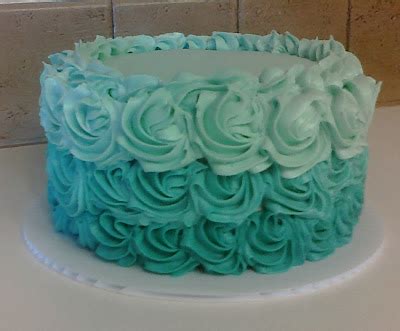 Cake By Dottie Teal Ombre Rosettes