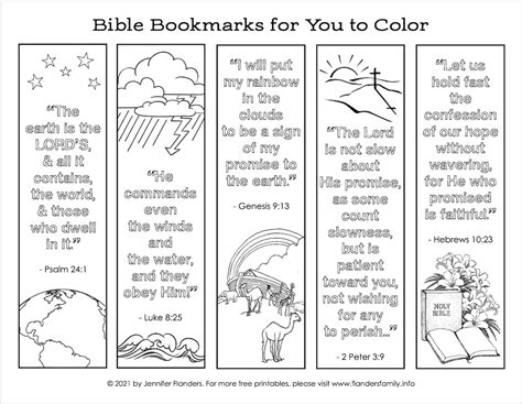 Bible Bookmarks For Kids To Print And Color