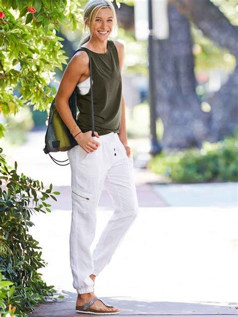 47 Summer White Linen Pants Outfit For Women Outfits With Leggings