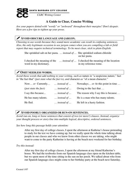 A Guide To Clear Concise Writing