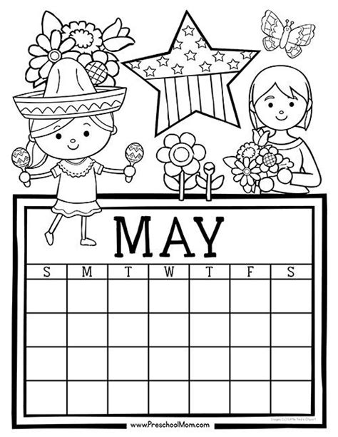 Free Monthly Calendar Write And Color Kids Calendar Coloring Calendar