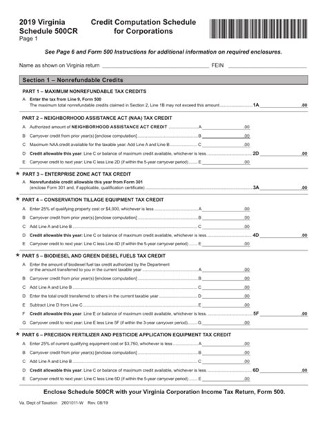 Form 500 Schedule 500cr 2019 Fill Out Sign Online And Download