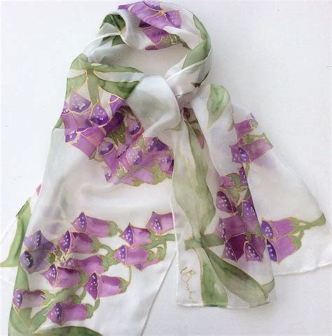 Foxgloves Hand Painted Silk Scarf Pink Foxgloves Silk Scarf Etsy Hand Painted Silk Hand