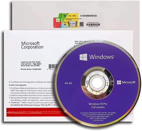 Microsoft Windows 10 Professional 64 Bit Oem Dvd Uk Software