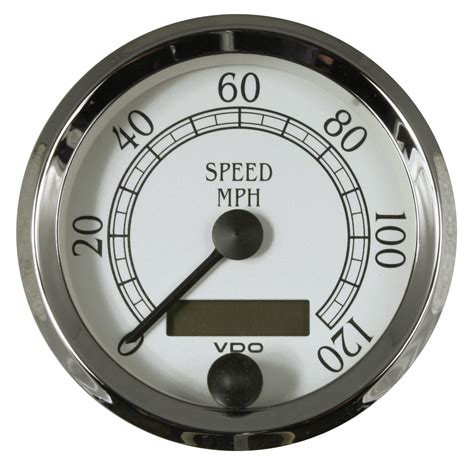 Vdo Royale Speedometer 120 Mph 80mm White And Chrome Heritage Parts
