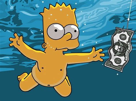 Naked Bart Simpson Underwater Movies X Print POSTER