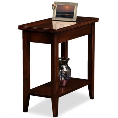 Leick Furniture Laurent Solid Wood Rectangular End Table In Chocolate