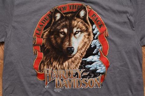 The process took 1 day. Vintage 90s 3D Emblem Harley-Davidson Leader of Pack Wolf ...