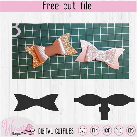 Bow Svg For Cricut Diy Faux Leather Bow Template Hair Bow Svg Template