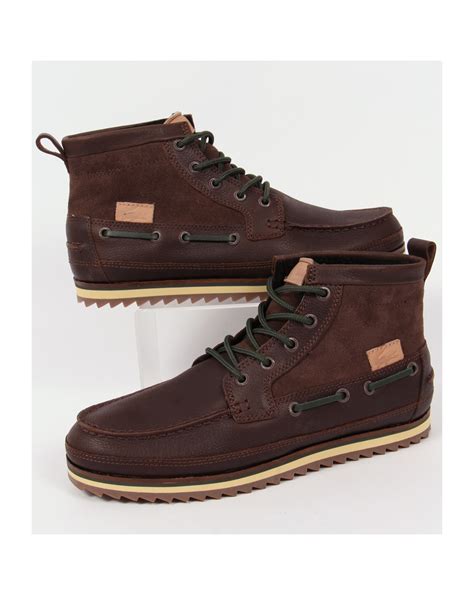 Lacoste Sauville Mid Boots Dark Brown Mens Mid Boots